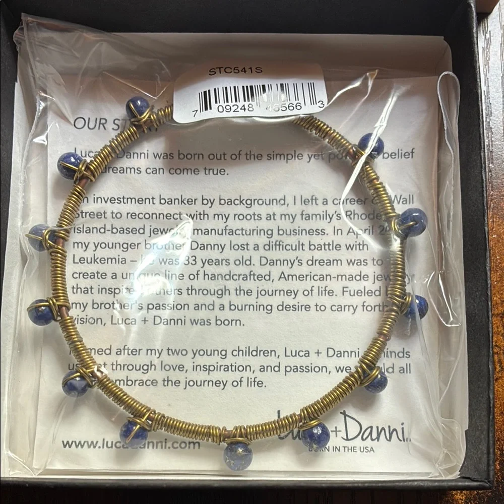 Luca + Danni‎ Gold and Blue Beaded Bracelet
